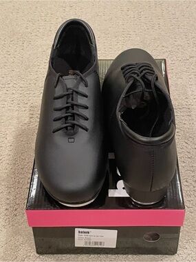 NEW Balera Black Lace-Up Tap Dance Shoes Adult Ladies 9 M